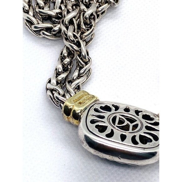 David Yurman Albion Double Chain Wheat Onyx Necklace Sterling Silver 925 14K 585 - Picture 7 of 16